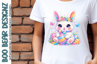 Rainbow Easter Bunny Clipart Sublimation Boo Bear Designz 