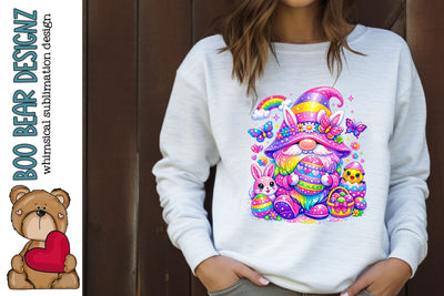 Rainbow Easter Gnome Clipart Sublimation Boo Bear Designz 