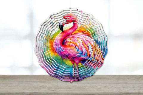 Rainbow Flamingo Bird Wind Spinner Sublimation Bundle Sublimation Regulrcrative 