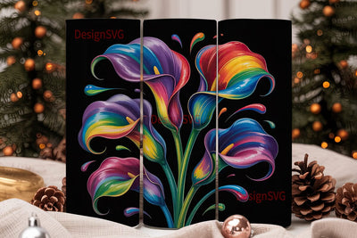 Rainbow Floral Explosion 20oz Tumbler Sublimation DesignSVG 