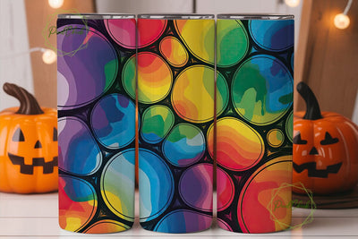 Rainbow Fluid Art 20oz Tumbler Wrap Sublimation PixelChick 