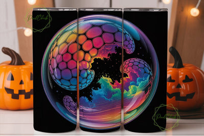 Rainbow Fluid Art 20oz Tumbler Wrap Sublimation PixelChick 