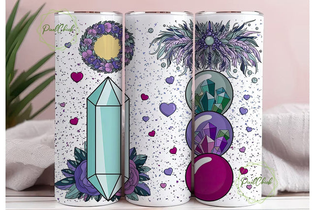 Rainbow Fluorite Crystal Tumbler Wrap Sublimation PixelChick 