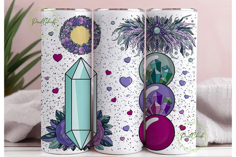 Rainbow Fluorite Crystal Tumbler Wrap Sublimation PixelChick 