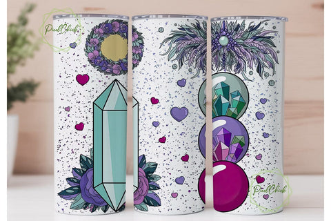 Rainbow Fluorite Crystal Tumbler Wrap Sublimation PixelChick 