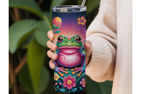 Rainbow Frog 20oz Tumbler Wrap Sublimation DesignSVG 