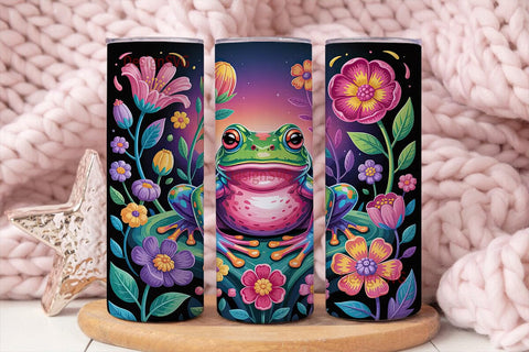 Rainbow Frog 20oz Tumbler Wrap Sublimation DesignSVG 
