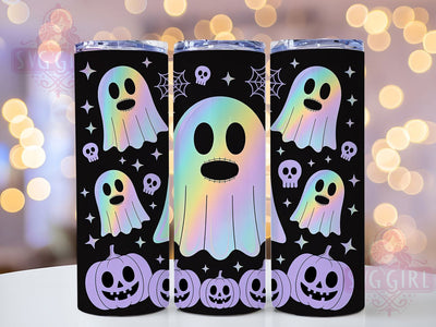 Rainbow Galaxy Ghost Halloween Tumbler, Cute Spooky Cup, Pastel Goth Wrap, 20Oz Sublimation Design, Colorful Halloween Mug, Kawaii Ghost Drinkware, Cosmic Spooky Tumbler Sublimation SvggirlplusArt 
