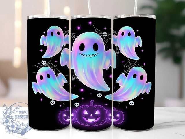 Rainbow Galaxy Ghost Tumbler Wrap, Pastel Goth Wrap, Cute Spooky Cup, Halloween 20Oz Design, Kawaii Ghost Drinkware, Galaxy Halloween Tumbler, Pastel Spooky Mug Design Sublimation ToriDesigns 