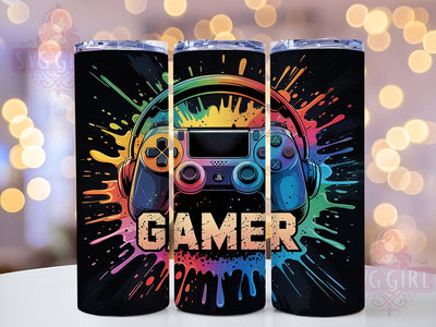 Rainbow Gamer Controller Tumbler Wrap, Rainbow Controller Design, 20oz Gaming Tumbler, Gaming Cup Sublimation, Colorful Game Controller, Rainbow Gamer Wrap, Gaming Vibes Tumbler Sublimation SvggirlplusArt 