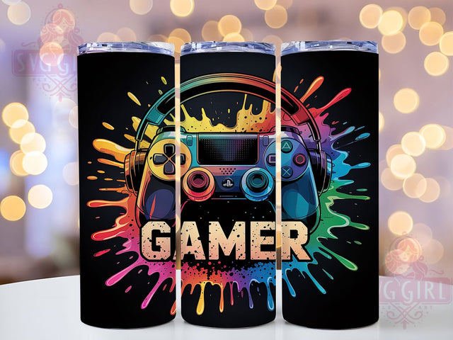 Rainbow Gamer Controller Tumbler Wrap, Rainbow Controller Design, 20oz Gaming Tumbler, Gaming Cup Sublimation, Colorful Game Controller, Rainbow Gamer Wrap, Gaming Vibes Tumbler Sublimation SvggirlplusArt 