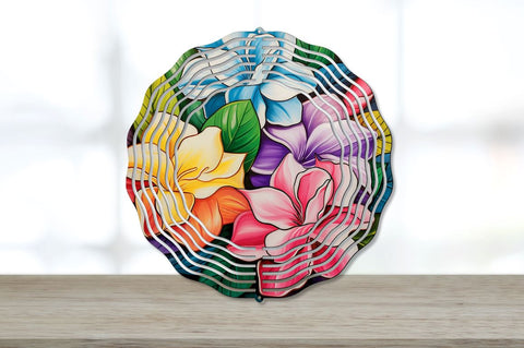 Rainbow Gardenia Flowers Wind Spinner Bundle Sublimation Regulrcrative 