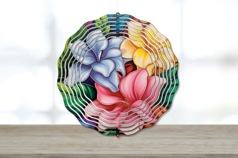 Rainbow Gardenia Flowers Wind Spinner Bundle Sublimation Regulrcrative 