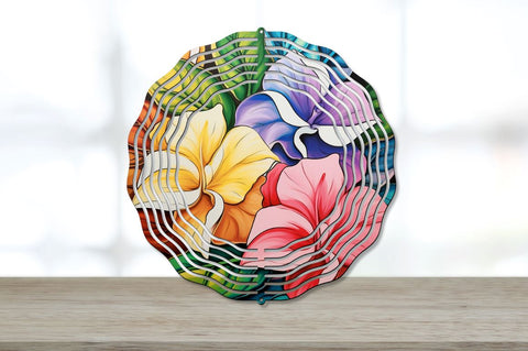 Rainbow Gardenia Flowers Wind Spinner Bundle Sublimation Regulrcrative 