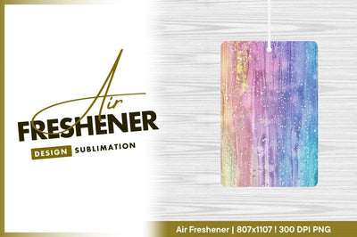 Rainbow glass with droplets background air freshener png Sublimation Regulrcrative 