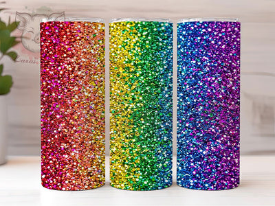 Rainbow Glitter 20oz Tumbler, Rainbow Glitter, Glitter Tumbler, Rainbow Tumbler, Rainbow Glitter PNG, Glitter Wrap PNG, Rainbow Tumbler PNG, 20oz Tumbler Wrap Sublimation Lara' s Designs 