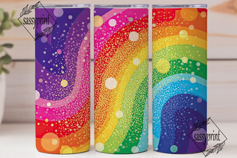 Rainbow Glitter Gradient 20oz Tumbler Sublimation sassyprint 
