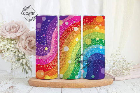 Rainbow Glitter Gradient 20oz Tumbler Sublimation sassyprint 