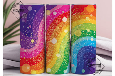 Rainbow Glitter Gradient 20oz Tumbler Sublimation sassyprint 