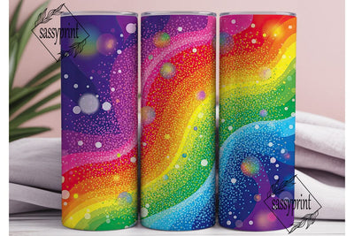 Rainbow Glitter Gradient 20oz Tumbler Sublimation sassyprint 