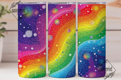 Rainbow Glitter Gradient 20oz Tumbler Sublimation sassyprint 