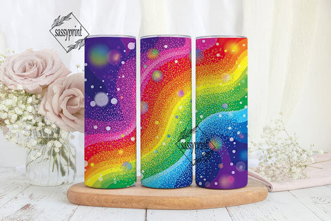 Rainbow Glitter Gradient 20oz Tumbler Sublimation sassyprint 