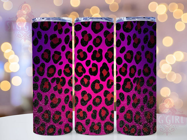 Rainbow Glitter Leopard Bold Animal Print Tumbler Wrap, Rainbow Cheetah Print, Bold Animal Print Design, 20oz Sparkle Tumbler, Custom Glitter Cup Wrap, Vibrant Cheetah Sublimation Sublimation SvggirlplusArt 