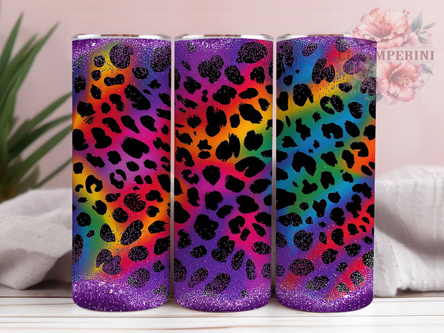 Rainbow Glitter Leopard Tumbler, Colorful Animal Print Wrap, Leopard Print Sublimation, 20Oz Tumbler PNG, Rainbow Leopard Tumbler, Sparkle Tumbler Wrap, Wild Print Tumbler Design Sublimation Li Zamperini 