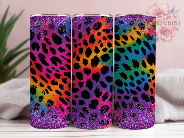 Rainbow Glitter Leopard Tumbler, Colorful Animal Print Wrap, Leopard Print Sublimation, 20Oz Tumbler PNG, Rainbow Leopard Tumbler, Sparkle Tumbler Wrap, Wild Print Tumbler Design Sublimation Li Zamperini 