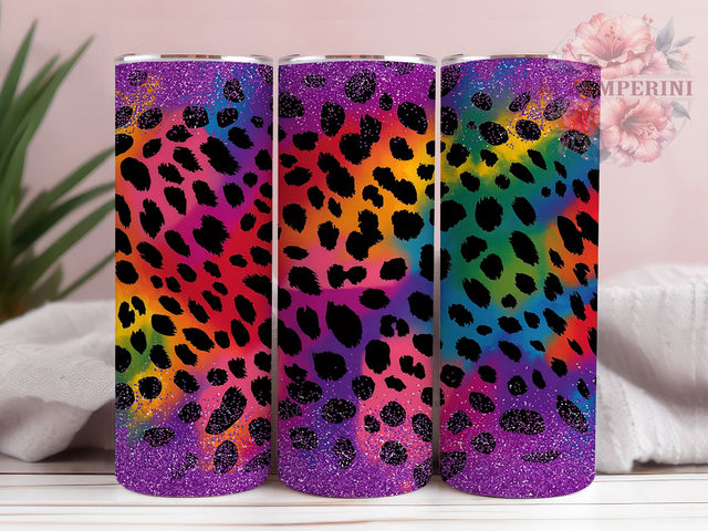 Rainbow Glitter Leopard Tumbler, Colorful Animal Print Wrap, Leopard Print Sublimation, 20Oz Tumbler PNG, Rainbow Leopard Tumbler, Sparkle Tumbler Wrap, Wild Print Tumbler Design Sublimation Li Zamperini 