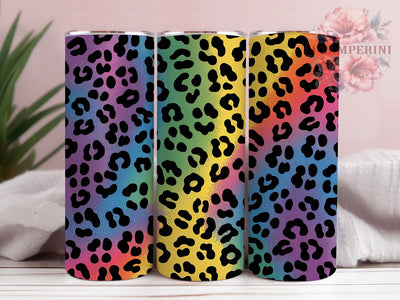 Rainbow Glitter Leopard Tumbler, Glitter Leopard Sublimation Design, Sparkling Rainbow Art, 20oz Glitter Tumbler, Whimsical Leopard Mug, Shiny Rainbow Cup, Stylish Leopard Wrap Sublimation Li Zamperini 