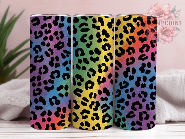 Rainbow Glitter Leopard Tumbler, Glitter Leopard Sublimation Design, Sparkling Rainbow Art, 20oz Glitter Tumbler, Whimsical Leopard Mug, Shiny Rainbow Cup, Stylish Leopard Wrap Sublimation Li Zamperini 