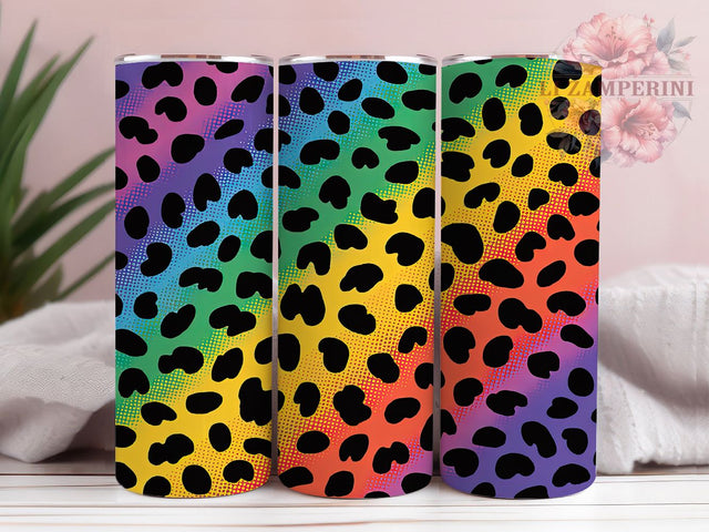 Rainbow Glitter Leopard Tumbler, Glitter Leopard Sublimation Design, Sparkling Rainbow Art, 20oz Glitter Tumbler, Whimsical Leopard Mug, Shiny Rainbow Cup, Stylish Leopard Wrap Sublimation Li Zamperini 