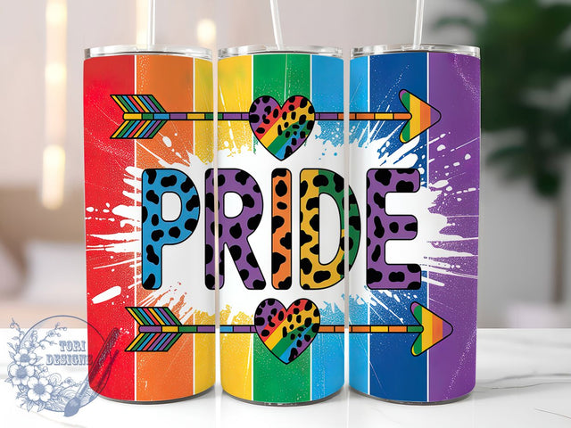 Rainbow Glitter LGBT Pride Tumbler Wrap, Rainbow Glitter Tumbler, Pride 20Oz Tumbler, Rainbow Tumbler Wrap, Sublimation Glitter Tumbler, LGBT Pride Cup, 20Oz Tumbler Wrap Sublimation ToriDesigns 