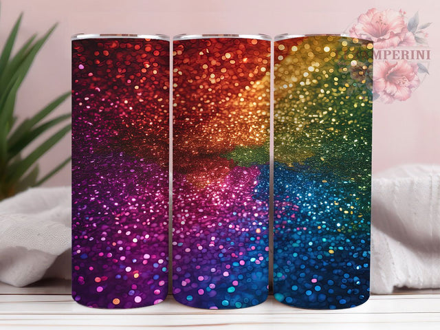Rainbow Glitter Ombre Sparkle Tumbler, Sparkle Cup Design, Ombre Pattern Wrap, Holographic Tumbler, Colorful Cup Design, Glitter Gradient, Sparkly Gift Sublimation Li Zamperini 