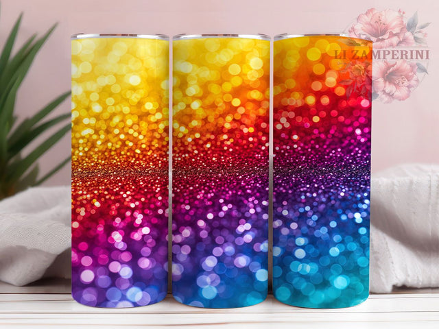 Rainbow Glitter Ombre Sparkle Tumbler, Sparkle Cup Design, Ombre Pattern Wrap, Holographic Tumbler, Colorful Cup Design, Glitter Gradient, Sparkly Gift Sublimation Li Zamperini 