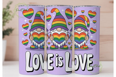 Rainbow Gnomes Love Tumbler Wrap Sublimation PixelChick 