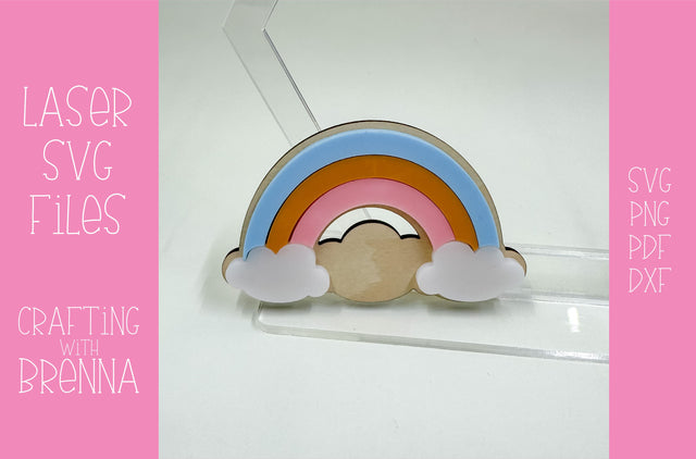 Rainbow Hair Clip, Laser SVG File SVG Crafting With Brenna 