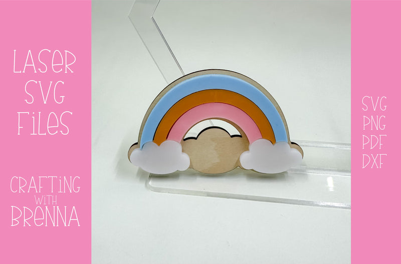 Rainbow Hair Clip, Laser SVG File SVG Crafting With Brenna 