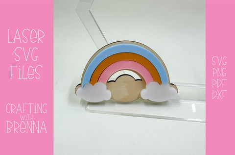 Rainbow Hair Clip, Laser SVG File SVG Crafting With Brenna 