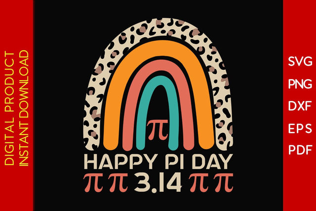 Rainbow Happy Pi Day 3.14 SVG PNG PDF Cut File SVG Creativedesigntee 