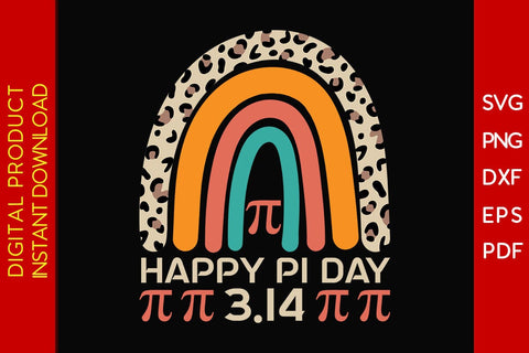 Rainbow Happy Pi Day 3.14 SVG PNG PDF Cut File SVG Creativedesigntee 