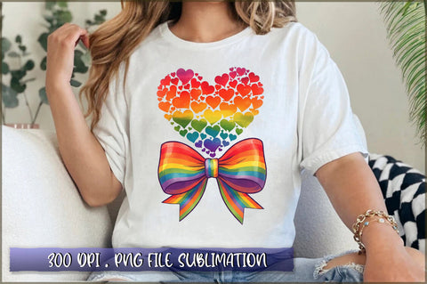 Rainbow Heart Coquette Sublimation Clipart Sublimation Shetara Begum 