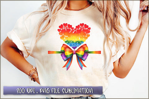 Rainbow Heart Coquette Sublimation Clipart Sublimation Shetara Begum 