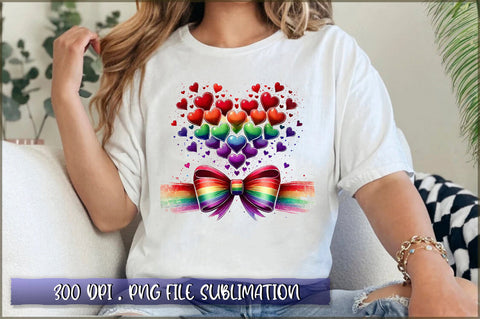 Rainbow Heart Coquette Sublimation Clipart Sublimation Shetara Begum 
