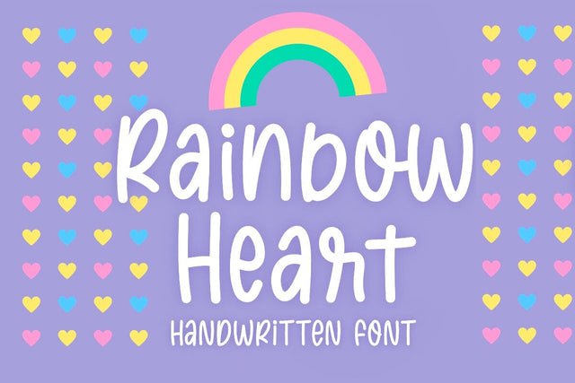 Rainbow Heart - Quirky Handwritten Font Font Jyllyco 