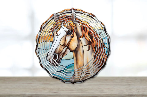 Rainbow Horse Wind Spinner Sublimation Designs Bundle Sublimation Regulrcrative 