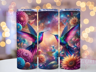 Rainbow Hummingbirds 20oz Tumbler, Butterflies Theme, Celestial Sunflower, Nature Design, 20oz Wrap, Sublimation Design, PNG File Sublimation SvggirlplusArt 