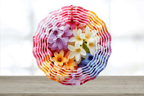 Rainbow Hyacinth Flowers Wind Spinner Sublimation Regulrcrative 