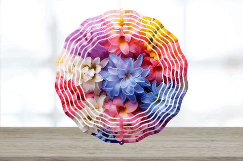 Rainbow Hyacinth Flowers Wind Spinner Sublimation Regulrcrative 